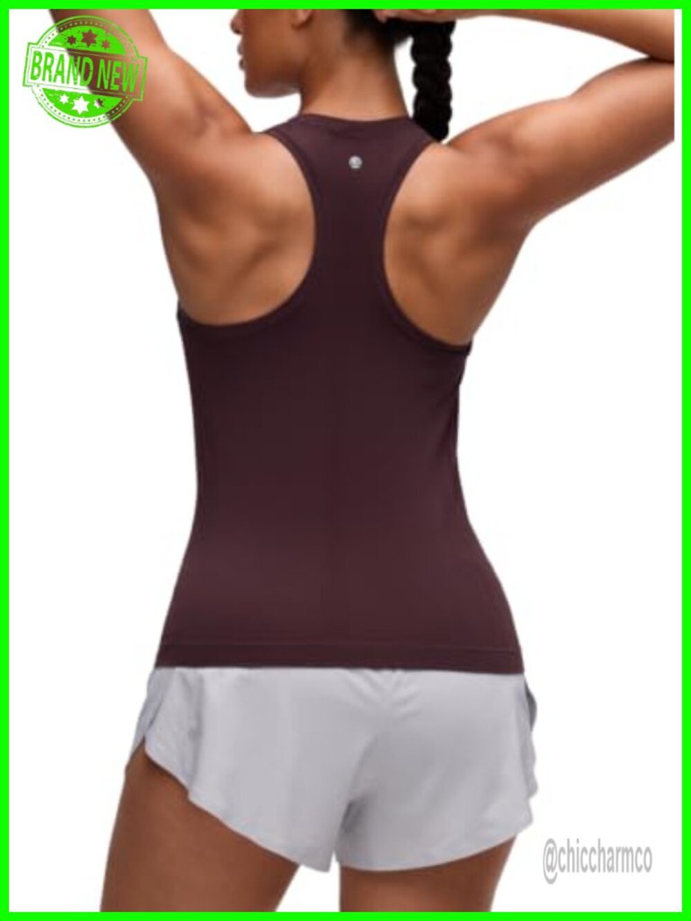 CRZ YOGA Seamless Scoop Neck Racerback Tank Top for Running Training